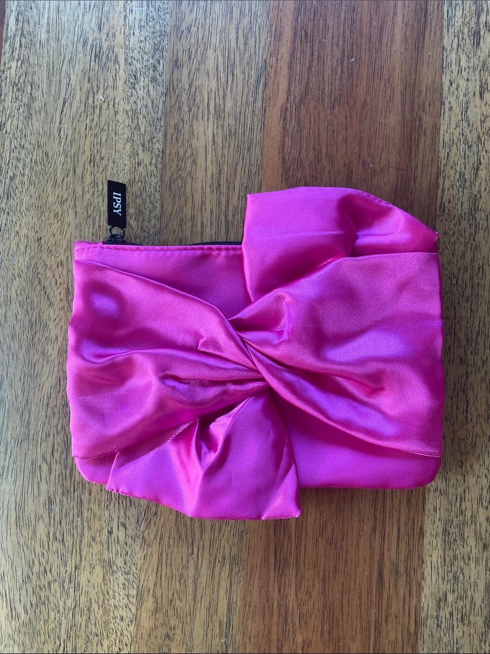 ipsy Hot Pink Satin Knot Bag